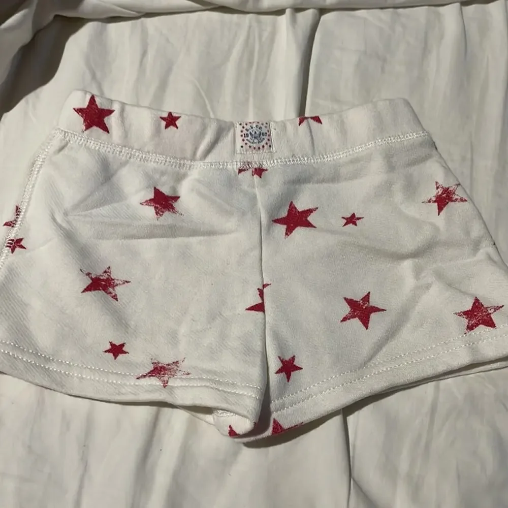 Ralph Lauren 3t cream red star shorts elastic waist nwot French terry new